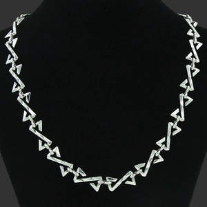Collier et Bracelet Maille Gourmette en Alliage Hip Hop Lettre Z Géométrique pour Hommes Femmes Bijoux Punk Street Style Argent