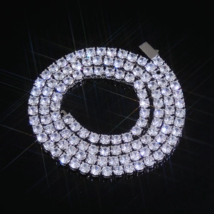 Hip Hop Men Copper Tennis Chain Necklace With Zirconia Inlay Iced Out Gold Silver Plated Fashion Jewelry Accessories Gift