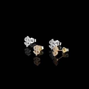Hip Hop Dollarzeichen Ohrstecker Mit 925 Sterlingsilber Ohrstecker-Stift Kupfer Zirkonia Eingelegt Gold Silber Galvanisierter Schmuck Für Herren Damen