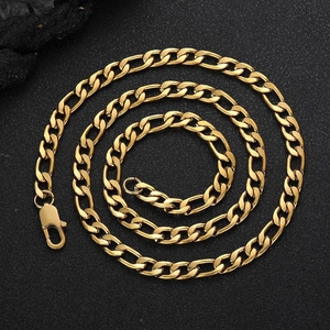 Hip Hop Figaro Kette Halskette 18K Vergoldet Edelstahl Streetwear Schmuck Für Herren Damen Punk Rock Gliederkette Accessoire