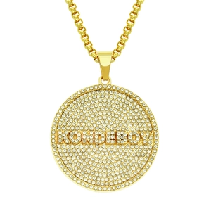 Collana con Pendente a Disco in Lega di Strass con Lettere in Stile Hip Hop per Uomo Colore Oro Argento Gioielli Streetwear Regalo