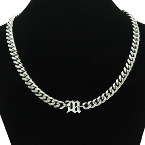 Gothic Anfangsbuchstabe Anhänger Panzerkette Halskette Streetwear Hip Hop Edelstahl Schmuck Für Herren Damen