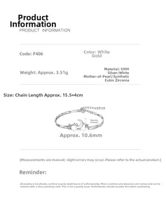 Detailed specifications of S999 sterling silver star and moon bracelet with white shell