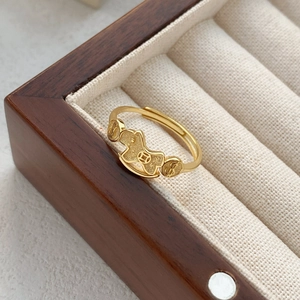 S999 Sterling Silver Rocking Horse Lucky Coin Adjustable Open Ring For Women Zodiac Horse Finger Ring Fashion Jewelry Gift