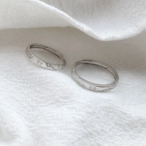 S999 Sterling Silver Butterfly Fireworks Couple Rings Adjustable Open Finger Rings Romantic Valentine Gift Jewelry For Men Women