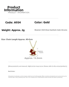 Détails du pendentif pégase en argent S925 rouge avec dimensions 13x13,3mm et spécifications