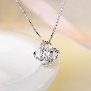 S925 Sterlingsilber Rotierende Vierblättriges Kleeblatt Anhänger Halskette Mit Zirkonia Luxus Damen Schmuck