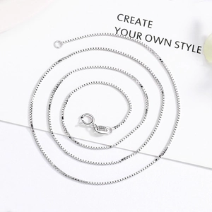 Classic S925 sterling silver box chain necklace with elegant spiral arrangement