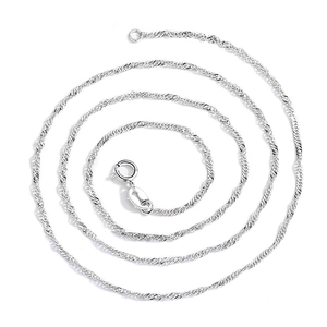 Elegant S925 sterling silver water wave chain necklace with polished spiral texture