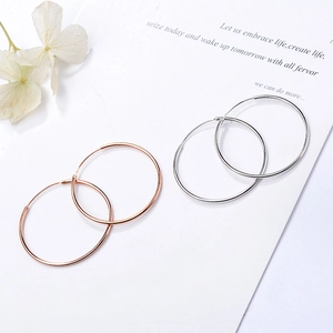 Boucles d'oreilles Créoles Larges en Argent Sterling 925 pour Femmes Minimaliste Géométrique Rond Cercle Boucles d'oreilles Hautement Poli Bijoux