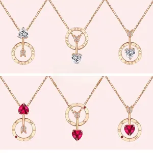 Détail du collier flèche de Cupidon en argent S925 or rose avec six styles de port polyvalents