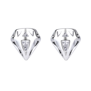 Minimalistische S925 Sterling Silber Ohrringe in Diamantform mit funkelnden Zirkonias