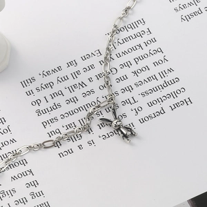 Bracelet lapin mécanique en argent sterling s925 vintage avec une finition rétro chic