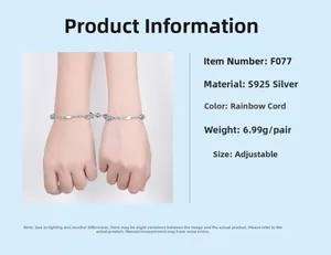 Primer plano del cierre magnético de plata S925 en pulsera trenzada para parejas