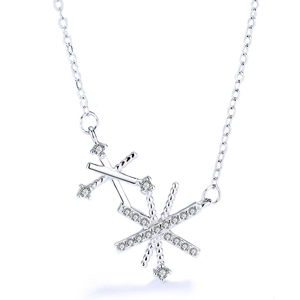 Collier tournesol en argent S925 minimaliste avec pendentif géométrique en zircon
