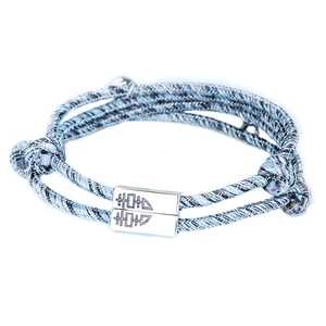 Pulsera trenzada magnética de plata S925 con nudo chino y diseño de doble felicidad