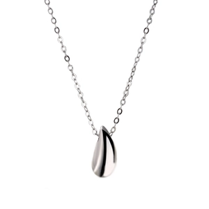 Collier minimaliste en argent sterling S925 avec pendentif goutte d'eau à finition polie