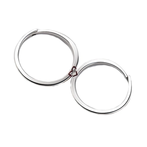 S925 sterling silver heart-matching rings for couples with chic open adjustable design