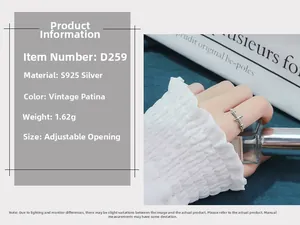 Detail of adjustable S925 sterling silver cross ring with vintage finish and 1.62g weight