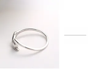 Macro view of adjustable S925 sterling silver ring showing authentic hallmark stamp