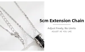 Dettaglio della collana in argento sterling S925 con catena di estensione da 5cm e chiusura