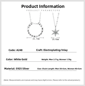 Détails des colliers hexagramme en argent S925 avec dimensions et gravure Always Guard You