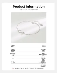 Vue détaillée du bracelet en argent sterling S925 avec pendentif coquille et zircon