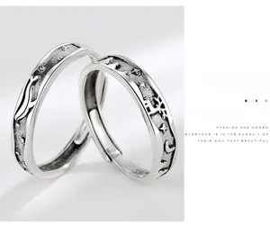 Macro shot of S925 sterling silver stamp and embossed details on whale themed rings