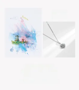 Macro shot of rotatable windmill pendant with Moissanite stone in S925 sterling silver