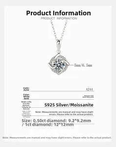 Detailed specification of S925 silver windmill pendant with moissanite center stone