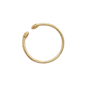 Minimalist S925 sterling silver twisted open ring with a sleek gold-tone finish