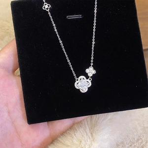 Élégant Collier Trèfle À Quatre Feuilles En Argent Sterling 925 Pour Femmes Avec Strass Étincelants Bijoux Cadeau Chaîne Fine