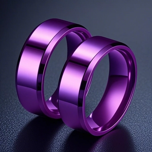 Hip Hop Titanstahl Ring Für Herren Minimalistisch Lila Galvanisierter Edelstahl Bandring Für Männer Jungen Persönlichkeit Mode Schmuck Geschenk