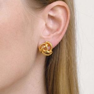 Gedrehte Knoten Ohrstecker 304 Edelstahl 18K Vergoldet Wasserdicht Hypoallergen Geometrischer Schmuck Für Damen