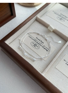 Detail of S925 sterling silver double-layer star bracelet with lobster clasp and hallmark