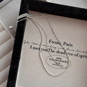 925 Sterling Zilver Glinsterende Chopin Ketting Voor Vrouwen Minimalistische Gelaagde Sleutelbeen Link Ketting Sieraden Cadeau