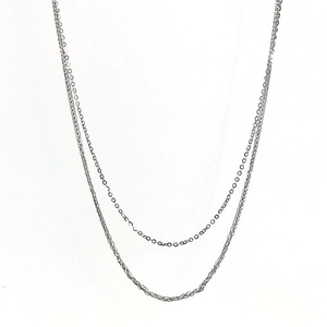 Minimalistische S925 sterling zilveren dubbellaagse Chopin-ketting in zilverkleur