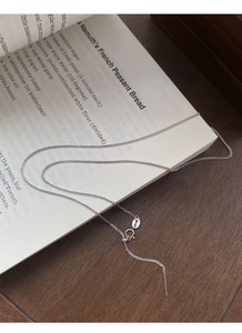 Detail of S925 sterling silver Chopin chain with adjustable needle pin for beads