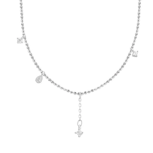 Collier pampille en argent sterling S925 avec zircon goutte d'eau pour femmes élégantes