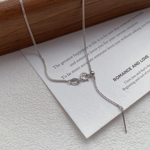 Adjustable S925 sterling silver wheat chain necklace with sliding bead and spring clasp