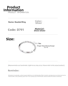 Detailed view of S925 sterling silver beaded ring with minimalist asymmetrical design