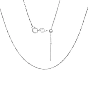 Adjustable S925 sterling silver Chopin chain necklace with needle end for beads
