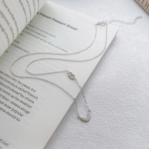 Minimalist S999 Sterling Silver Heart Necklace For Women With Double Interlocking Rings Elegant Light Luxury Jewelry Gift