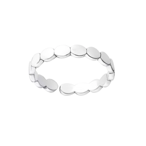 Bague minimaliste en argent sterling S925 avec un design continu de perles plates