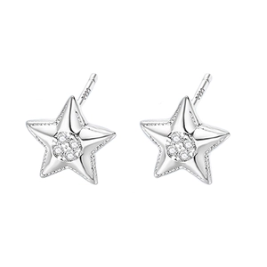 Élégantes boucles d'oreilles étoiles en argent S925 avec zirconiums étincelants
