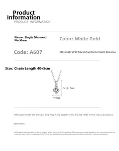 Spécifications détaillées du collier en argent S999 avec un pendentif en zircone