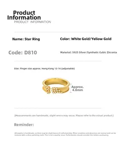 Detail view of S925 sterling silver star ring with cubic zirconia and brushed finish