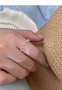 Detailed close-up of a sterling silver star ring worn during a summer vacation
