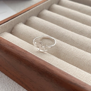 S925 Sterling silver open ring featuring a rocking horse charm with clear zircon stone