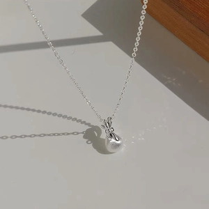Collier Pendentif Sac de Chance en Argent Sterling S999 pour Femme Style Chinois Charme de Sac d'argent Poli Bijoux de Luxe